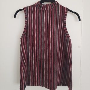 Mock Neck Jaquard Shell- Anthro 9h15 stcl